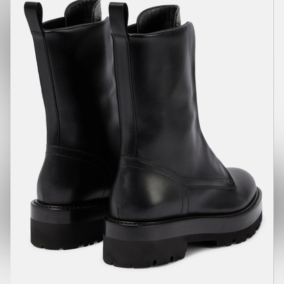 Alaia Embellished Leather Combat Boots 9 - Picture 4 of 13